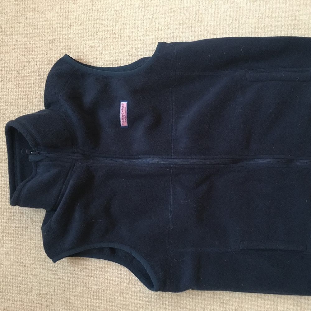 Vineyard Vines Navy Fleece Vest
